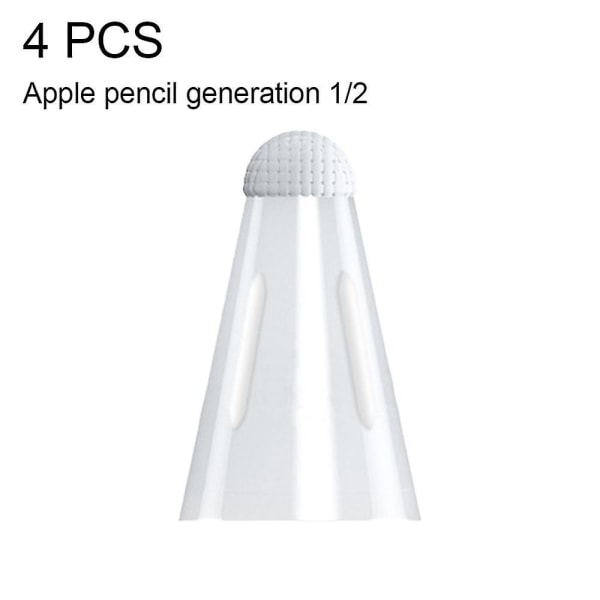 4 stk Tips Deksel Skrivebeskytter Fiberdeksel Støyløst kompatibelt med Apple Pencil 1. Gen/2nd Gen transparent