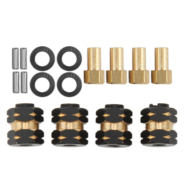 4 ST RC Hjulnav Hex-forlengningsadapter Messing for Axial SCX24 AXI90081 AXI00001 1/24