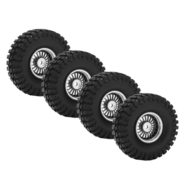 4 stk RC bilhjul dekksett 55 mm aluminium for- og bakhjul for AXIAL SCX24 1/24 RC bilbånd svart