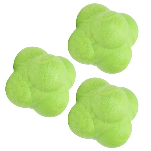 3 stk Hex Bounce Reaktion Bold TPR Koordination Refleks Øvelse Sport Fitness Træningsbold Grøn