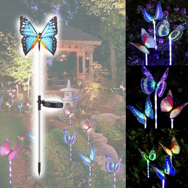 Solar Butterfly Light, 3kpl Garden Garden Outdoor nurmikon valaisin