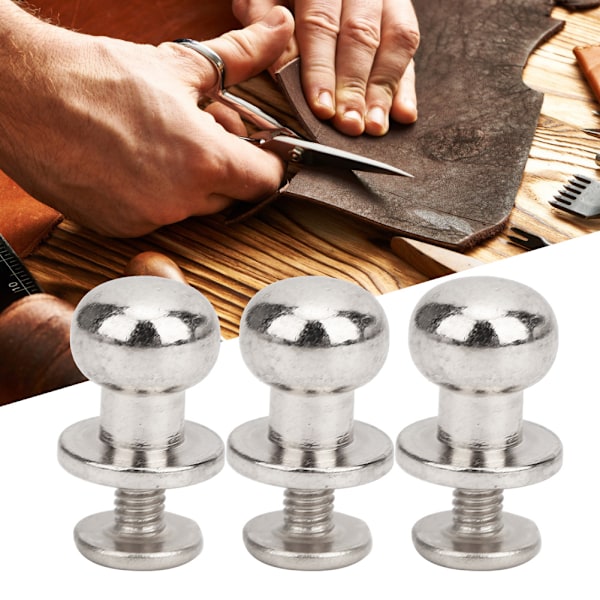 20ST 9 x 8 mm gør-det-selv kobbernitter med rundt hoved Nippel Nagelpose Sko Tilbehør til læder Sølv 9 x 8 mm