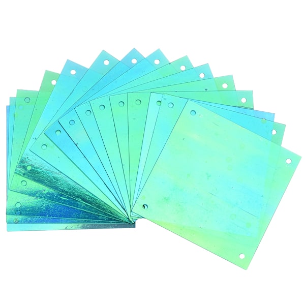 50G PVC 4 hjørnehull firkantede paljetter Bryllupsdekorasjon (Transparent fargerik blå)