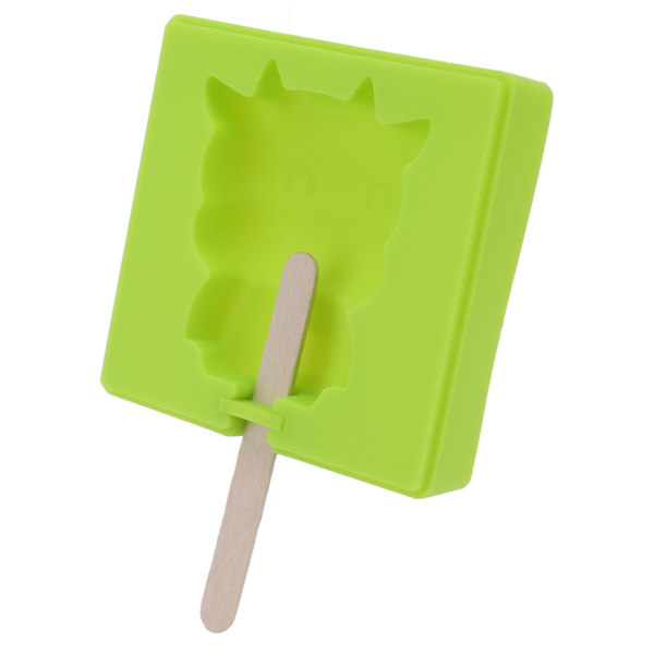 Tecknad glassform Silikonform DIY Ice Bar Maker med pinnar för barn GreenCow
