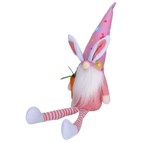 Dvergdukke Duk Kanin Nisse Gnome Dukke Ornament Lange Ben Stuebord Dekorasjon Rosa