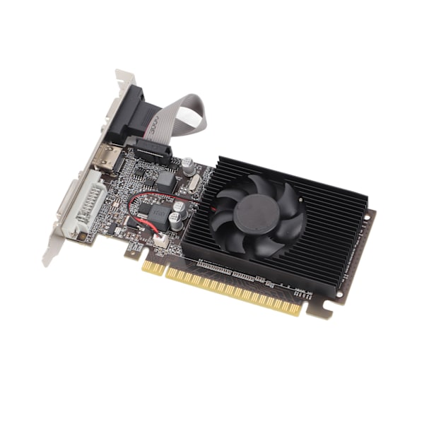 GT610 1GB DDR3 grafikkortstøtte DVI VGA HD Multimedia Interface 64-biters spillgrafikkort med Silence Cooling Fan