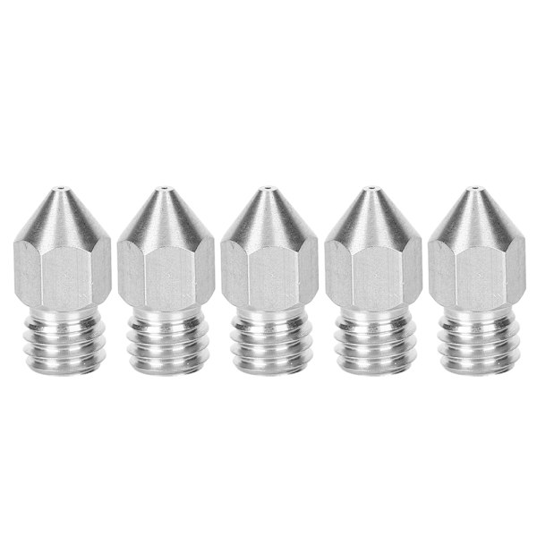 5 stk rustfrit stål dyser extruder print hoved 3D printer tilbehør 1,75 / 0,5 mm