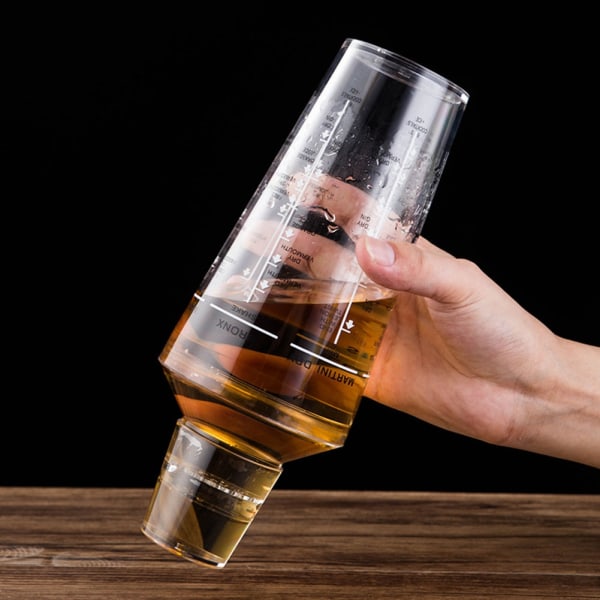 Cocktail Shaker Drink Mixer Mixing Shaking Tool Bartender Bar Accessories med Skala