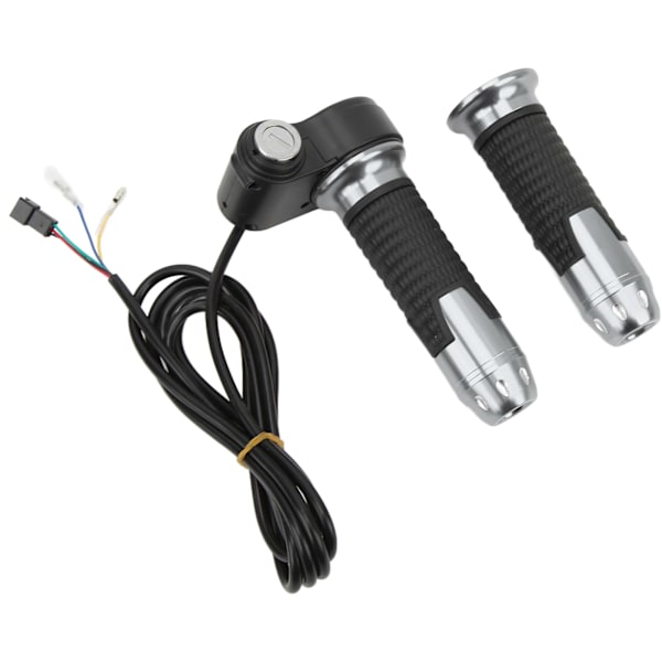 1 pari 12V-99V kaasukahva Universaali kääntökahva kaasukahva avaimilla sähköpyörälle ScooterGrey