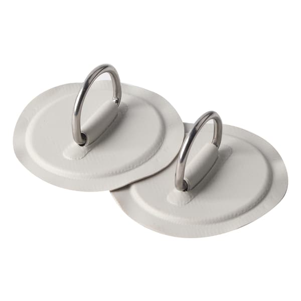 2 stk oppblåsbare båtkajak DRing Pad Patch PVC marine rustfritt stål fast spenne (grå)