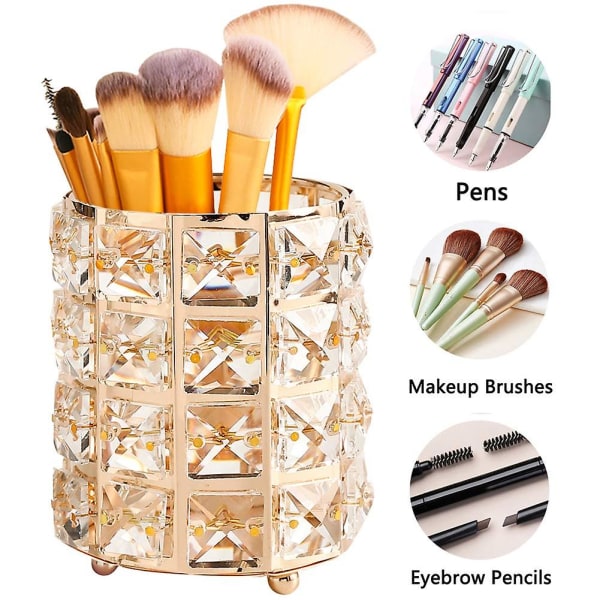 Crystal Makeup Brush Holder Organizer, håndlavede kosmetikbørster til opbevaringsløsning