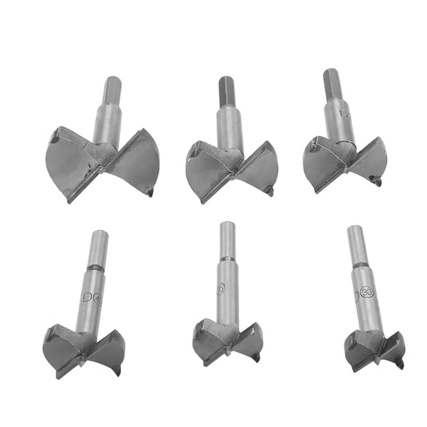 6 stk 30-60 mm høyfast stål flatborsett for trearbeidere