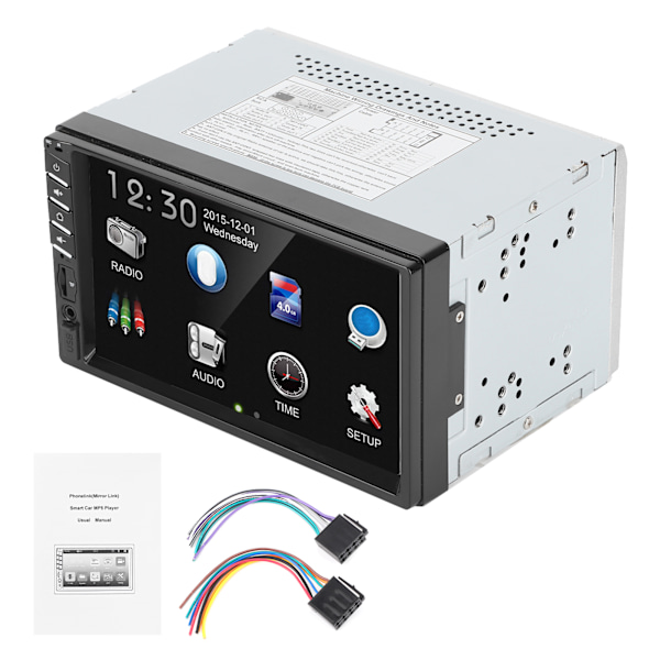 2Din auton MP5-soitin 7 tuuman kosketusnäyttö HD FM-radio Stereokaiutin Bluetooth handsfree