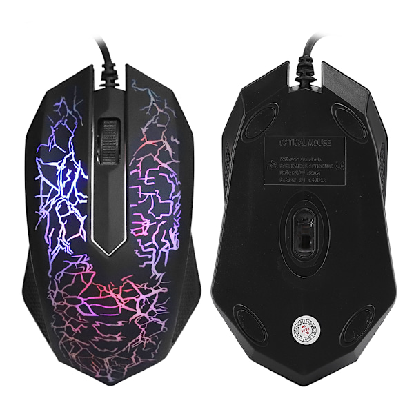 Optisk mus Wired Professional Gaming til LOL Farverige baggrundsbelysning computermus A30Black A30