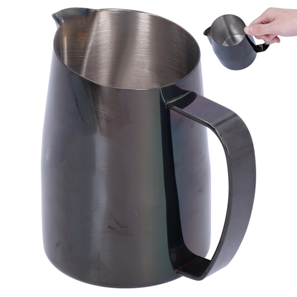 450 ml melkeskummende kanne i rustfritt stål kaffekanne Latte Art Cup for hjem Café Svart