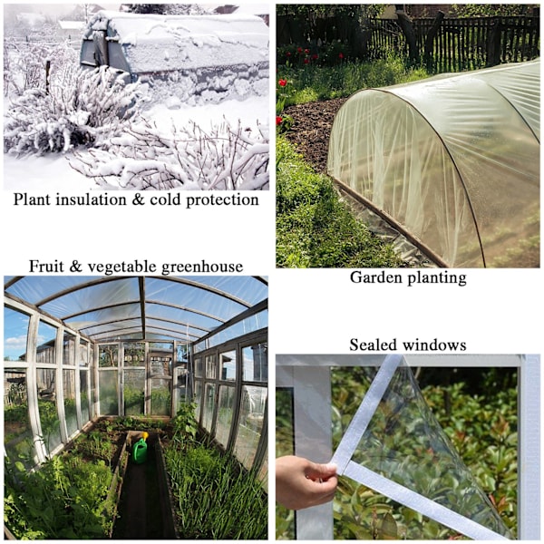 Transparent växthusregnfilm PE Täckfilm Muftifunktion Plant Frostskyddsfilm
