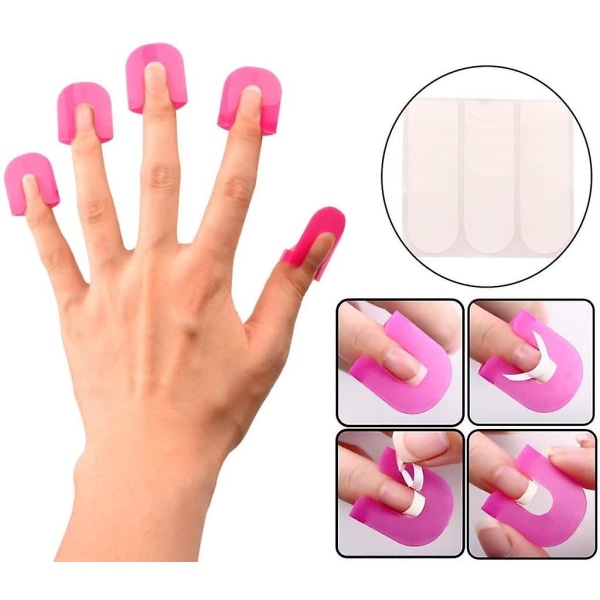 26st återanvändbara nagellackschabloner i mjuk plast med 10 storlekar