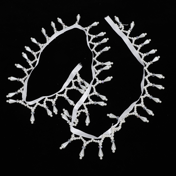 Pearl Beads Tofs Band Kantklippshänge Handgjorda Craft DIY-kläder Gardintillbehör (4,5 cm bredd)