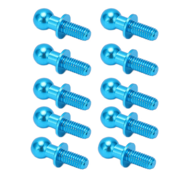 10 stk Metal Kuglehoved Skruelink Stødabsorberende Ende til Tamiya TT01 TT02 RC Bil Blå