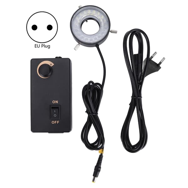 LED lysstyrke justerbar lyskilde ringlys til videomikroskoper optisk instrument EU-stik 100-240V