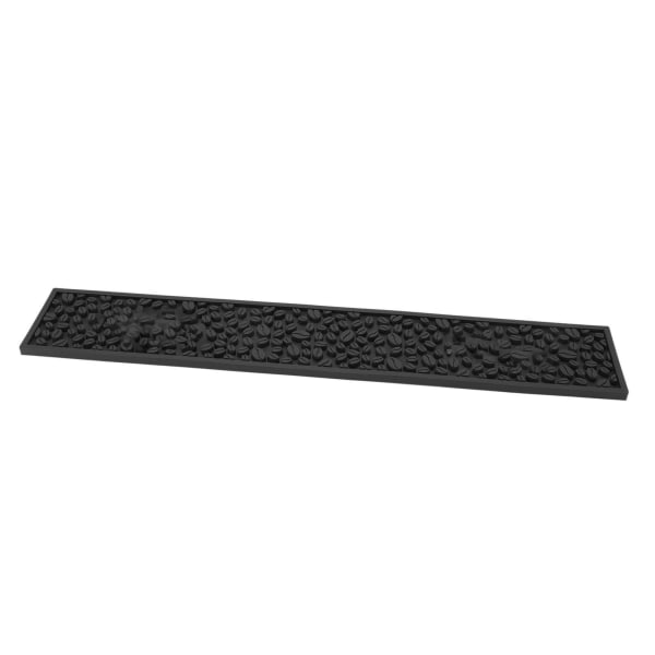 Kaffebarmatte PVC silikone Anti-slip rektangulær Varmebestandig dræningsmåtte Kaffebord Tilbehør Sort