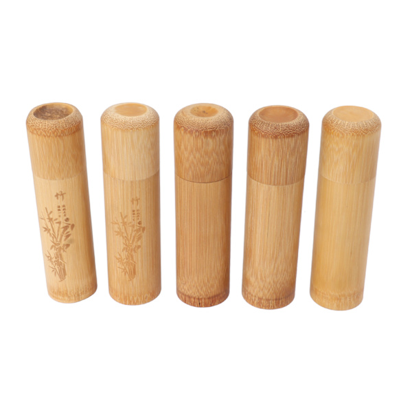 5 stk. 12 cm Lange Rejse Bambus Teboks Teopbevaring Beholder Glas til Kaffe Bønner Nødder 2 stk. Bambus Type 3 stk. Blankt Type