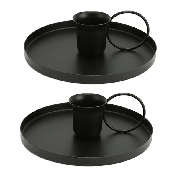 2 stk Retro Jern Lysestaker Metall Hjem Enkel Elegant Skrivebordsduftende Lysestativ for Meditasjon