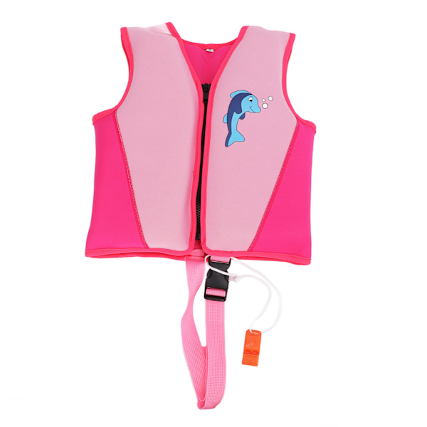 Pink Børnesvømmedragt i Neopren EPE Blød Slidstærk Høj Sikkerhed God Opdrift Forhindrer Gnidning Baby Svømmedragt med Fløjte M