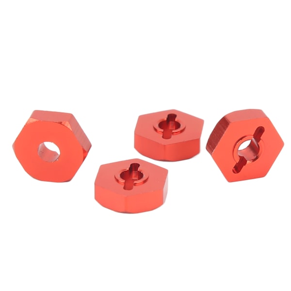 4 ST RC Hex Nav Adapter Aluminiumlegering RC Hex kopplingsdelar för Traxxas E Revo 1/16 RC Bil Röd