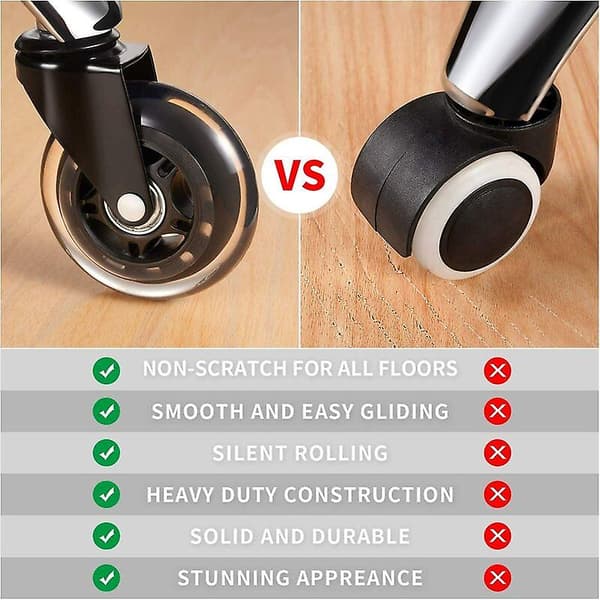 Wheels Compatible with Office Chairs 5 pcs, 10x22mm Swivel Casters Compatible with IKEA Chairs, 360° Silent, Durable, Scratch-Resistant