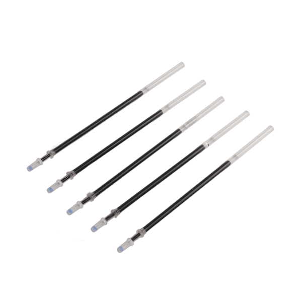 Gelpen-efterfyldninger 0,5 mm Linjebredde Udjævning Skrivning Slidstærk Gel Ink Pen Efterfyldninger Udskiftning af Kontormateriale Sort 5 Nåle Efterfyldninger