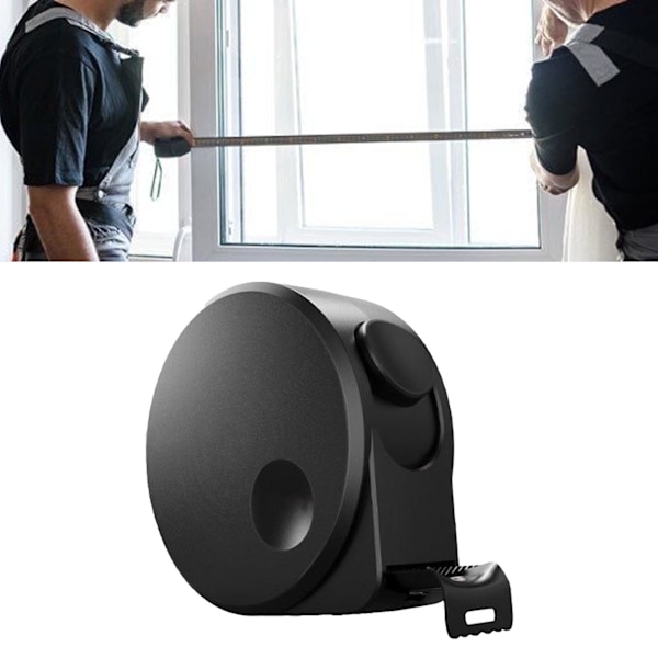 Stålmåttband Hög noggrannhet Förtjockad Infällbar Lättläst svart måttband för hem 5mx19mm