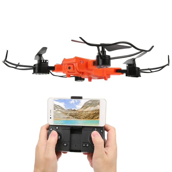 Minidrone til Børn 4K Dobbelt Kamera RC Quadcopter Foldbar Drone Legetøj Understøtter Headless Mode Orange