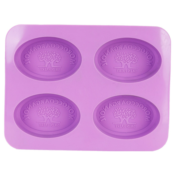 4Gird silikon kakform Oval aromljus Handgjord tvålform för DIY-bakverktyg