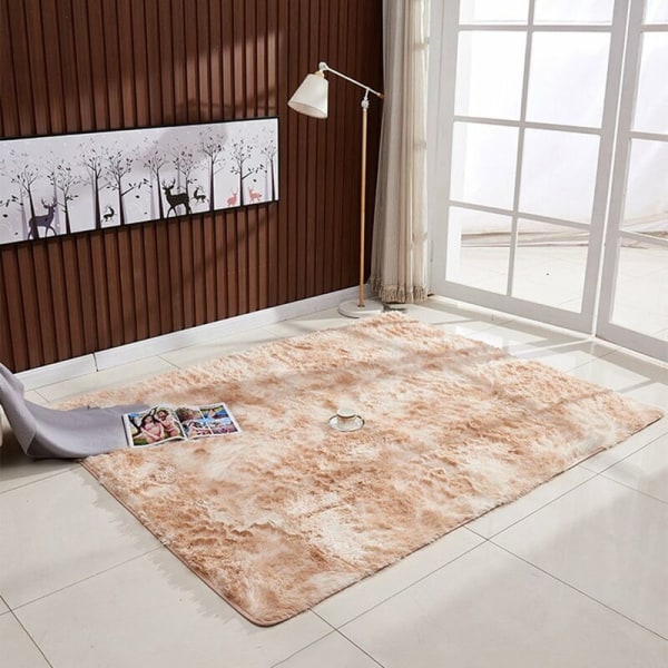 Tie-dye gradient teppe, stue salongbord teppe, beige 80*200cm
