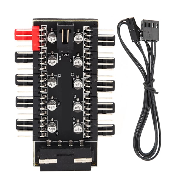 PC Chassi Fläkt Hub Dator Tempreture Regulator 4pin CPU Kylning Hub för datorfodral Med PWM Cable4D Interface