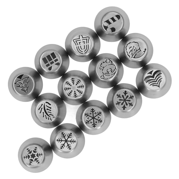 13 stk juleblomst Frosting Tips Dyser i Rustfrit Stål DIY Kage Dekoration Tips til Muffins Dekoration