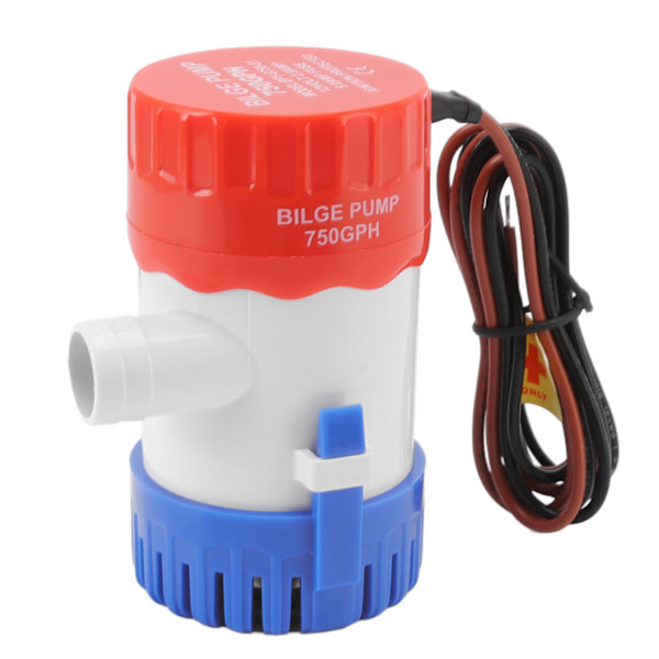Länspump icke-automatisk med vattenkyld motor dränkbar marin vattenpump för pool spabåt 750GPH 12V