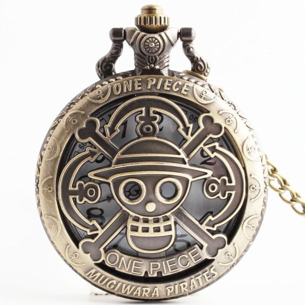 One Piece Cool Pirate Style Taskukello Watch Case Kaulakoru Kupari Muoti Kello Lapsille Miehille Pojille Lahjat