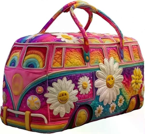 Ny Hippie Van Quilted Duffelväska, Weekender Resväskor Presenter Heta 2026 Duffelväska 1