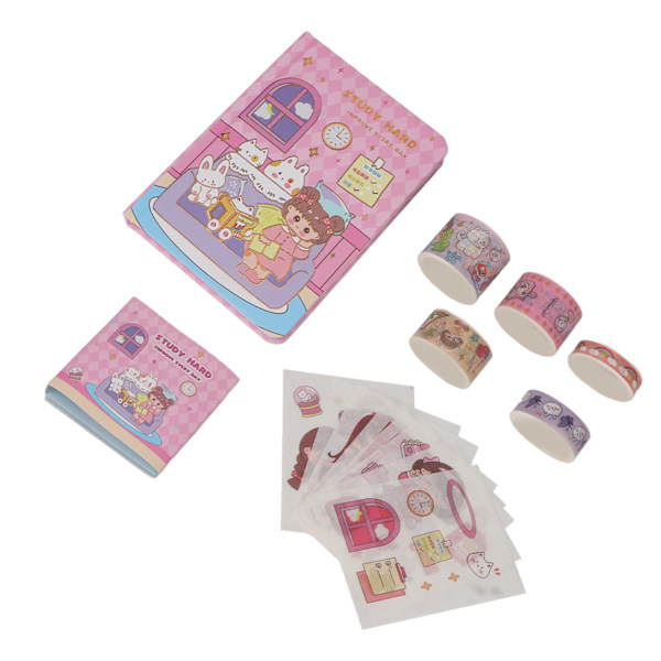 Japanilaiset paperitarrat, söpö sarjakuvakuvio, selkeä painatus, taidetarrat, päiväkirjan kirjekuoren koristeluun, tyyppi 1