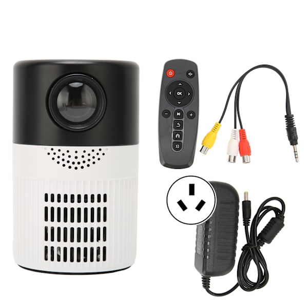 Miniprojektor HD 1080P Kannettava Elokuvaääni Dual Fan Cooling Elokuva Projektor DVD:lle 100V-240V Musta Valkoinen AU-liitäntä