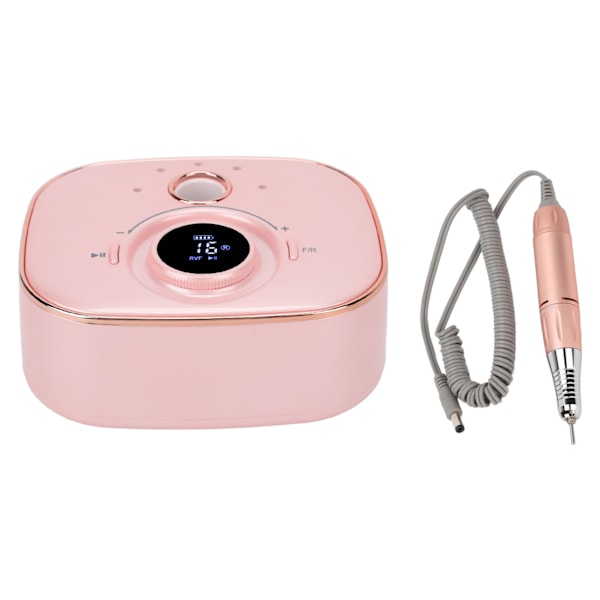 Nagelslipmaskin 35000 RPM LED Lågt ljud Långvarig Uppladdningsbar Bärbar Nagelfilsmaskin i Rose Gold