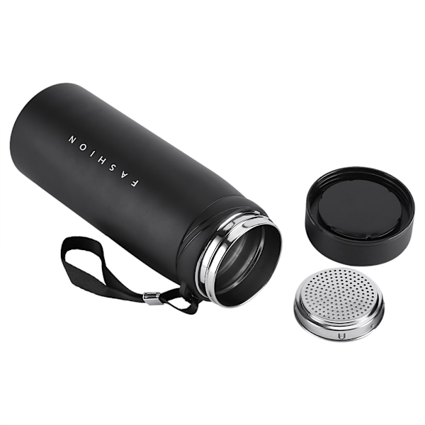 1 stk 900 ml rustfrit stål vand termisk kop te kaffe rejse drikkeflaske (sort)