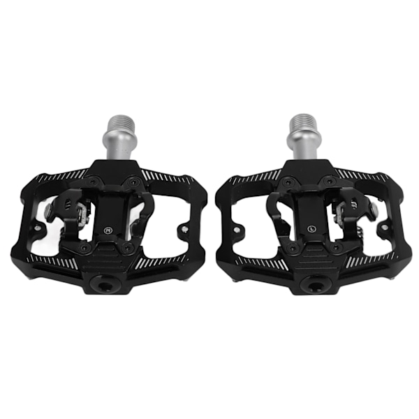 Dobbeltfunktion Cykelpedal Flade Klipsløse Klamper 3 Forseglede Lejer MTB Cykelpedal til SPDSort