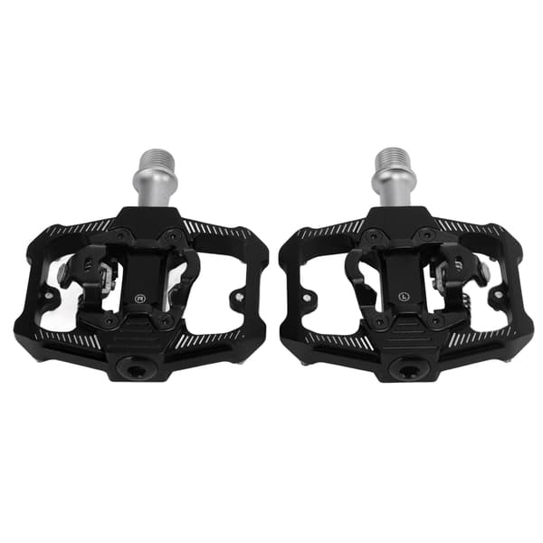 【NX】Dobbeltfunktion Cykelpedal Flade Clipless Klamper 3 forseglede lejer MTB Cykelpedal til SPD Sort