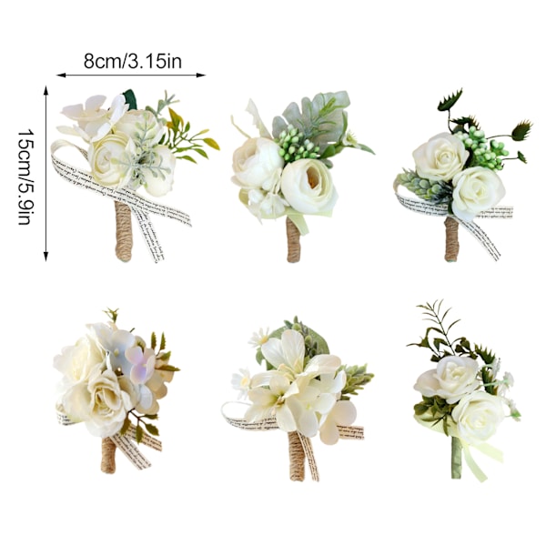Brud og Brudgom Boutonniere Brudepige og Brudgom Corsage Rose Boutonniere