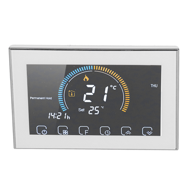 Husholdnings smart termostat med LCD-baggrundsbelysning temperaturstyring til vandgas AC95240V(BHT8000GCBlanc)