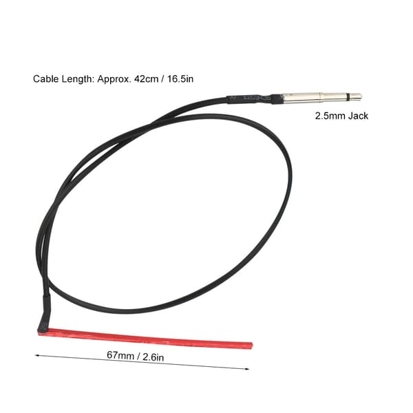1 stk piezo pickup med høy følsomhet under salen med 2,5 mm jack Kompatibel med gitartilbehør