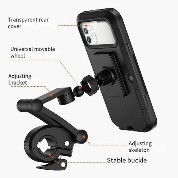 Clear Universal Phone Case Lazy Billig Smart Mobiltelefon Holdere Cykel Motorcykel Vandtæt